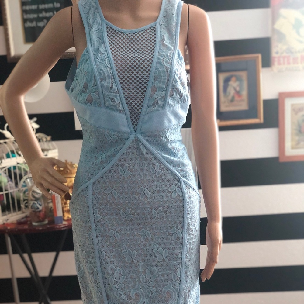 Sky blue sheath dress
